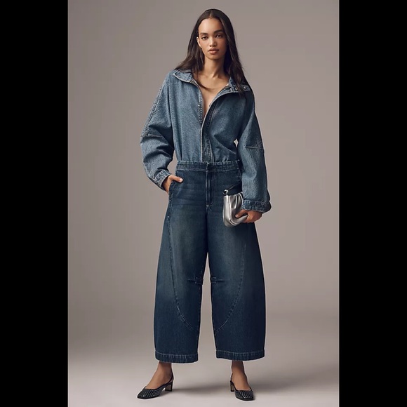Pilcro Denim - Pilcro Barrel Leg Denim Jeans - Dark Blue